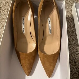 Manolo Blahnik Brown Suede Heels